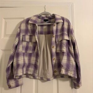 Lumiere Purple Plaid Utility Jacket